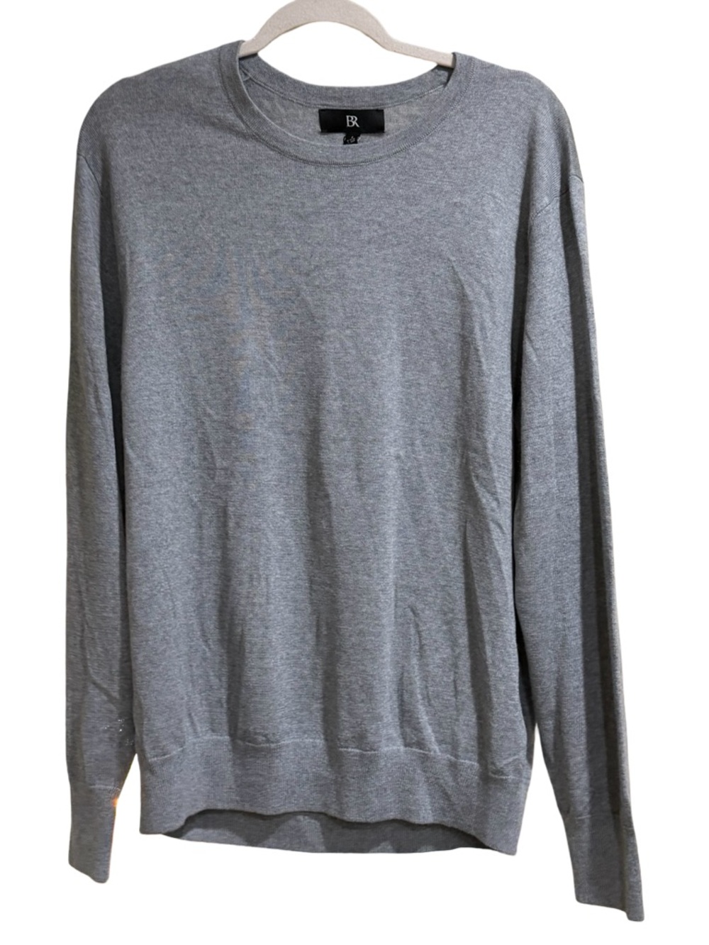 ✨ Banana Republic NWT Men's Merino Wool Crewneck Sweater Heather Gray Size L - Picture 3 of 11